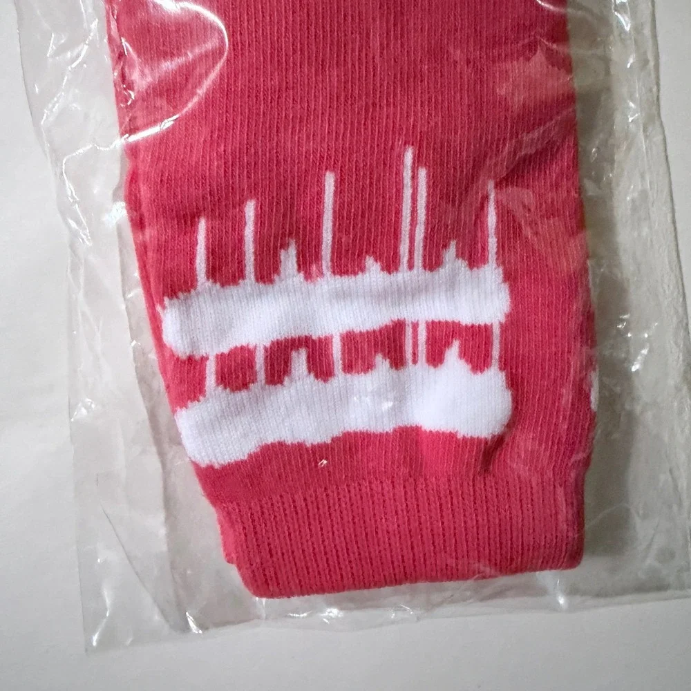 Dnine Reserve Red White Graphic Crew Socks Fashionably Medicated Lifestyle NEW